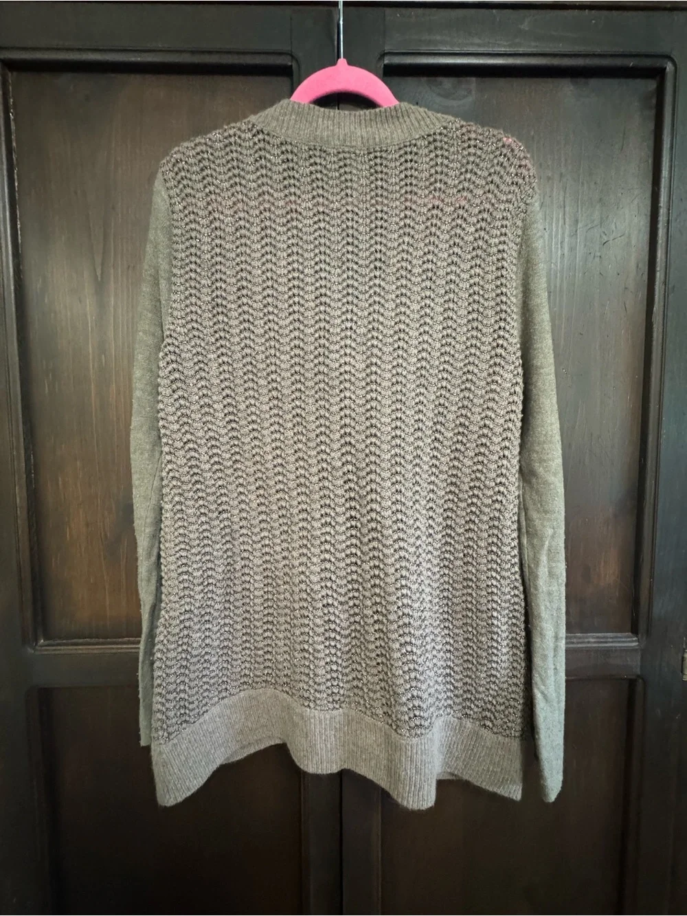 Free People Willow Caroline Cardigan Brown Metallic Knit Button-Up Sweater Boho